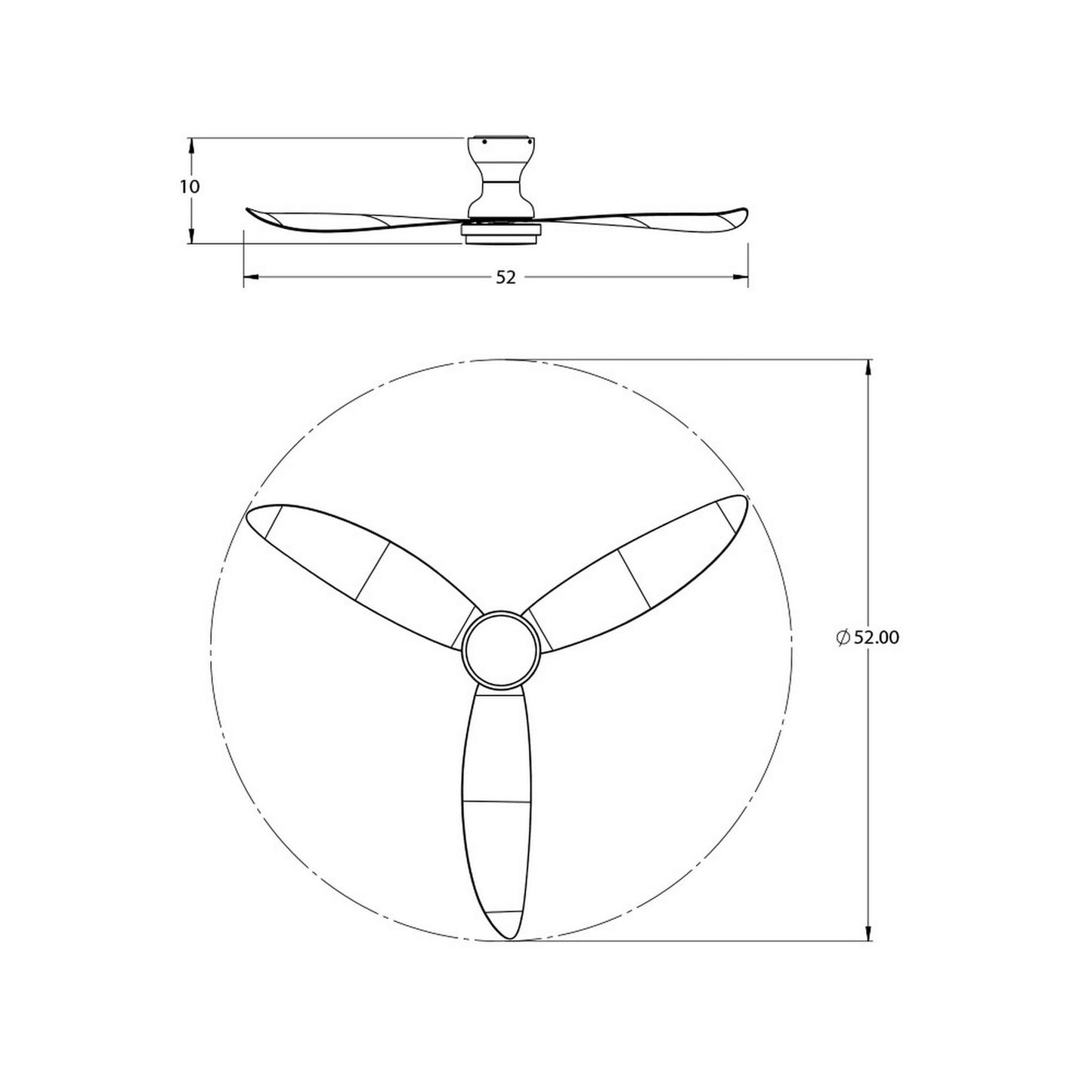 Banks LED Ceiling Fan - line drawing.