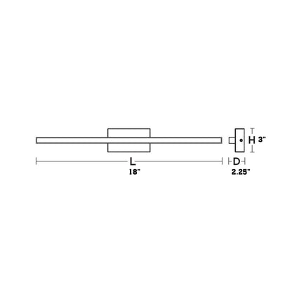 Barlow LED Bath Vanity Light - line drawing.