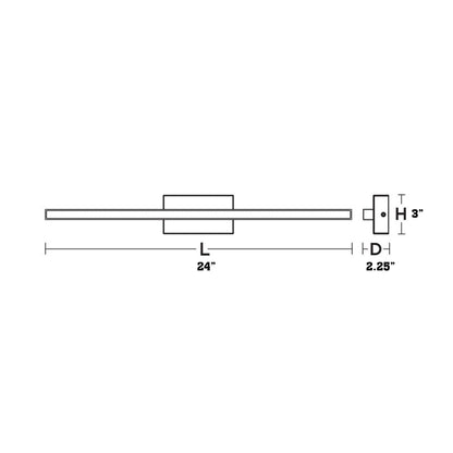 Barlow LED Bath Vanity Light - line drawing.