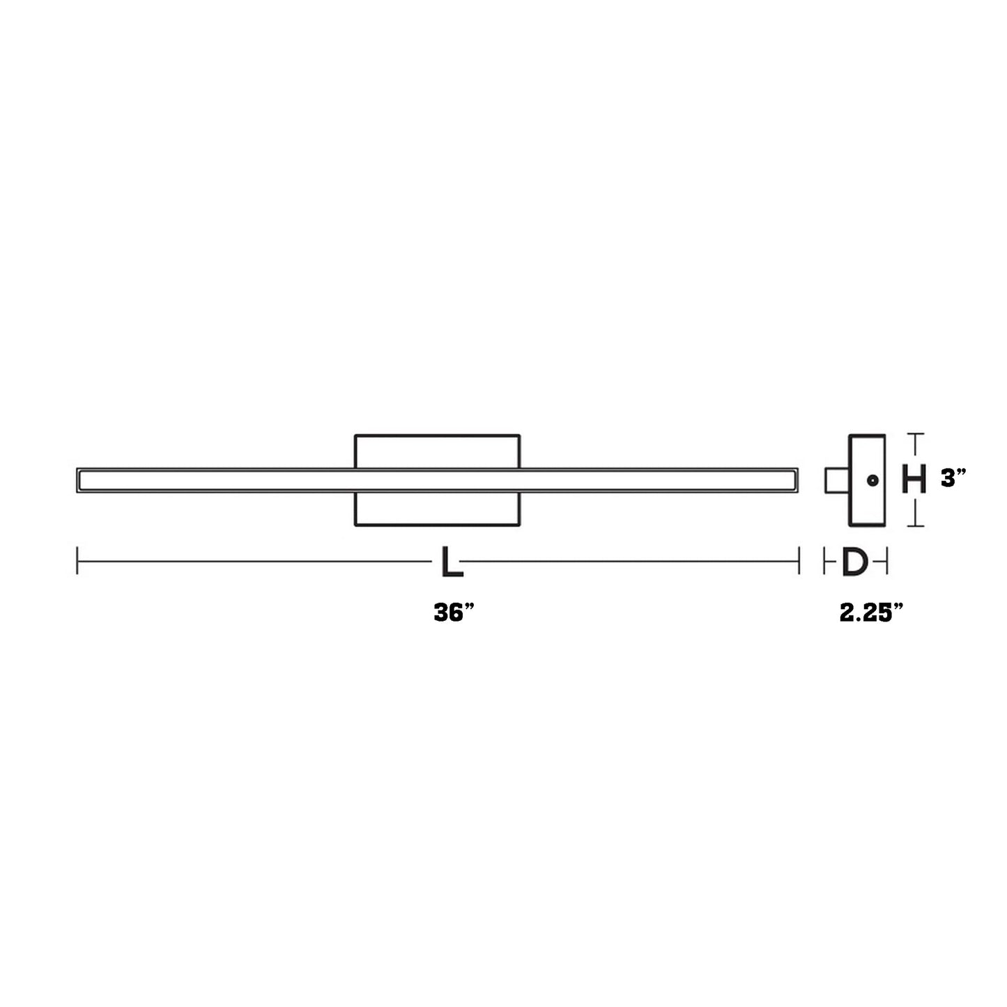 Barlow LED Bath Vanity Light - line drawing.