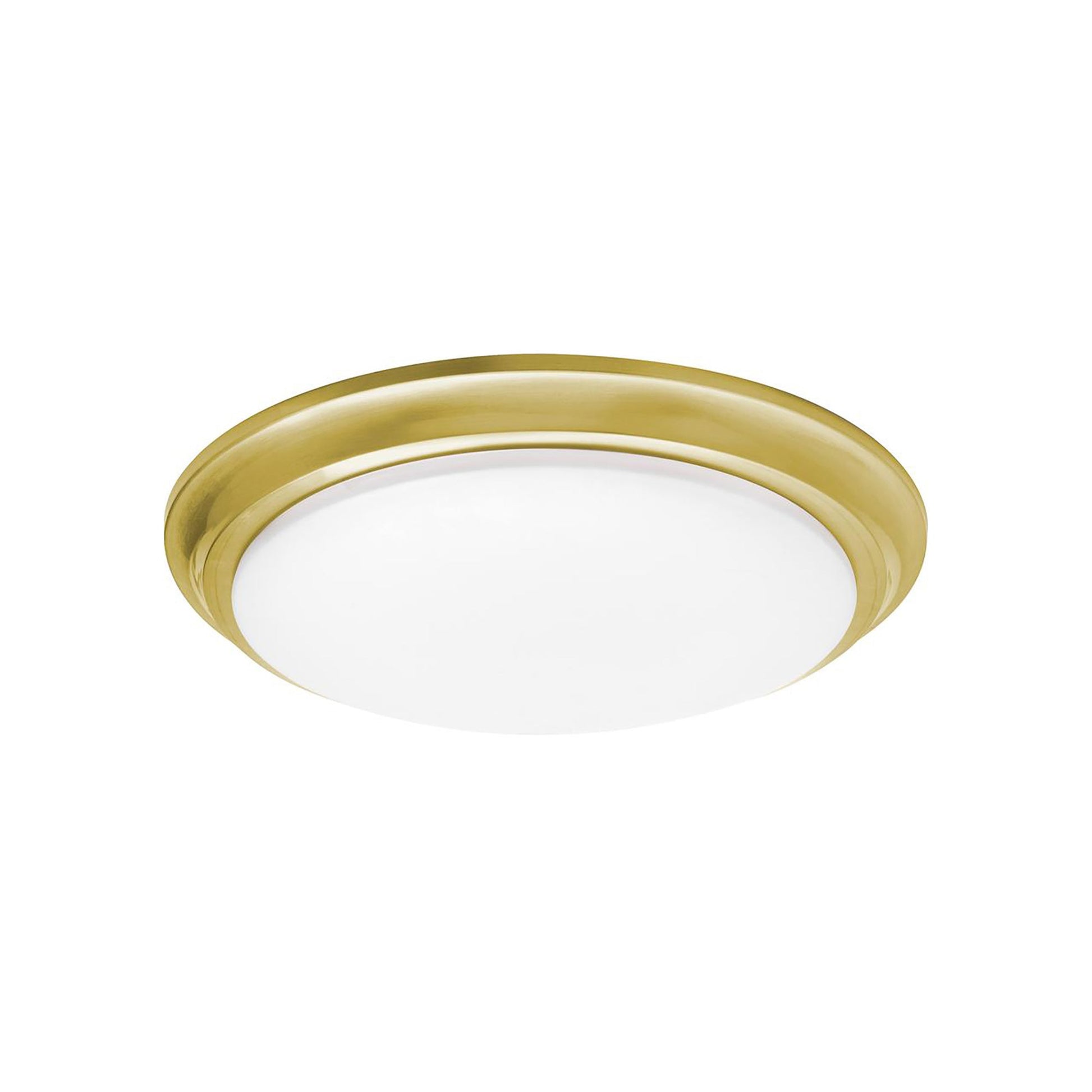 Baron LED Flush Mount Ceiling Light in Satin Brass (12-Inch).