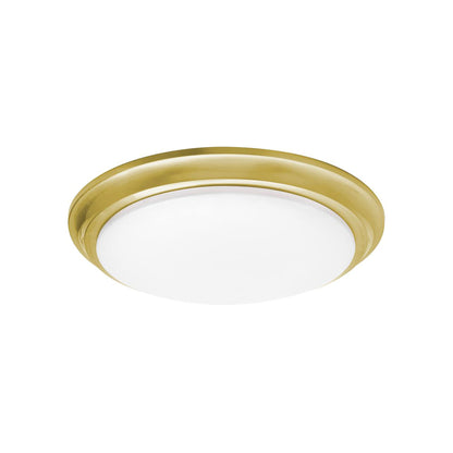 Baron LED Flush Mount Ceiling Light in Satin Brass (12-Inch).