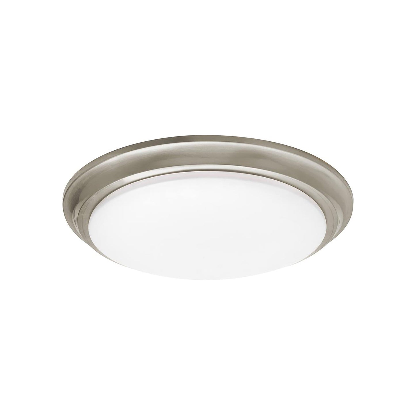 Baron LED Flush Mount Ceiling Light in Satin Nickel (12-Inch).