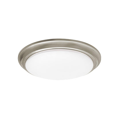 Baron LED Flush Mount Ceiling Light in Satin Nickel (12-Inch).