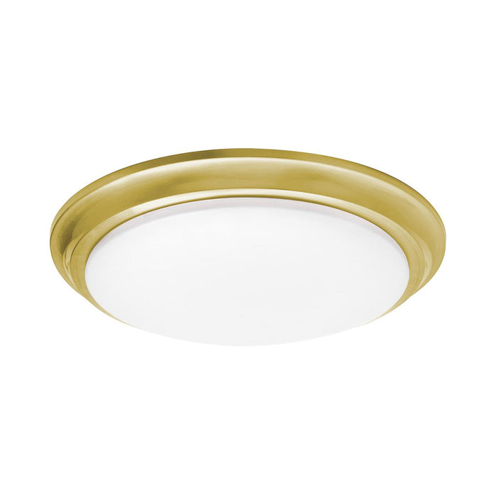 Baron LED Flush Mount Ceiling Light in Satin Brass (14-Inch).