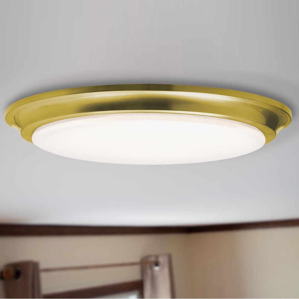 Baron LED Flush Mount Ceiling Light in living room.