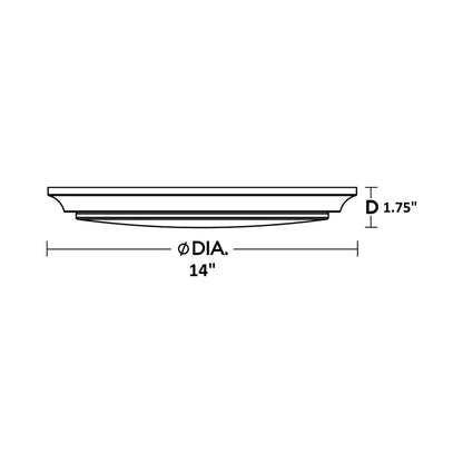 Baron LED Flush Mount Ceiling Light - line drawing.