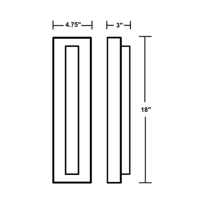 Beam Outdoor LED Wall Light - line drawing.