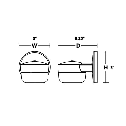 Benton Outdoor LED Wall Light - line drawing.
