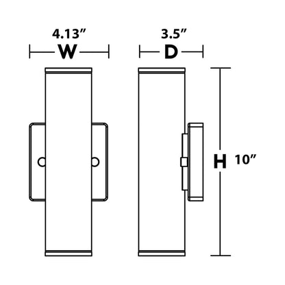 Beverly Outdoor LED Wall Light - line drawing.