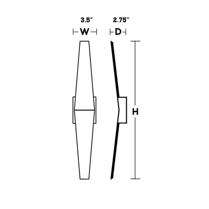 Brink LED Wall Light - line drawing.