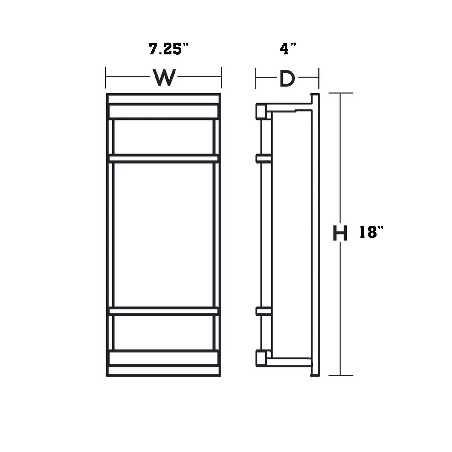 Brio LED Wall Light - line drawing.