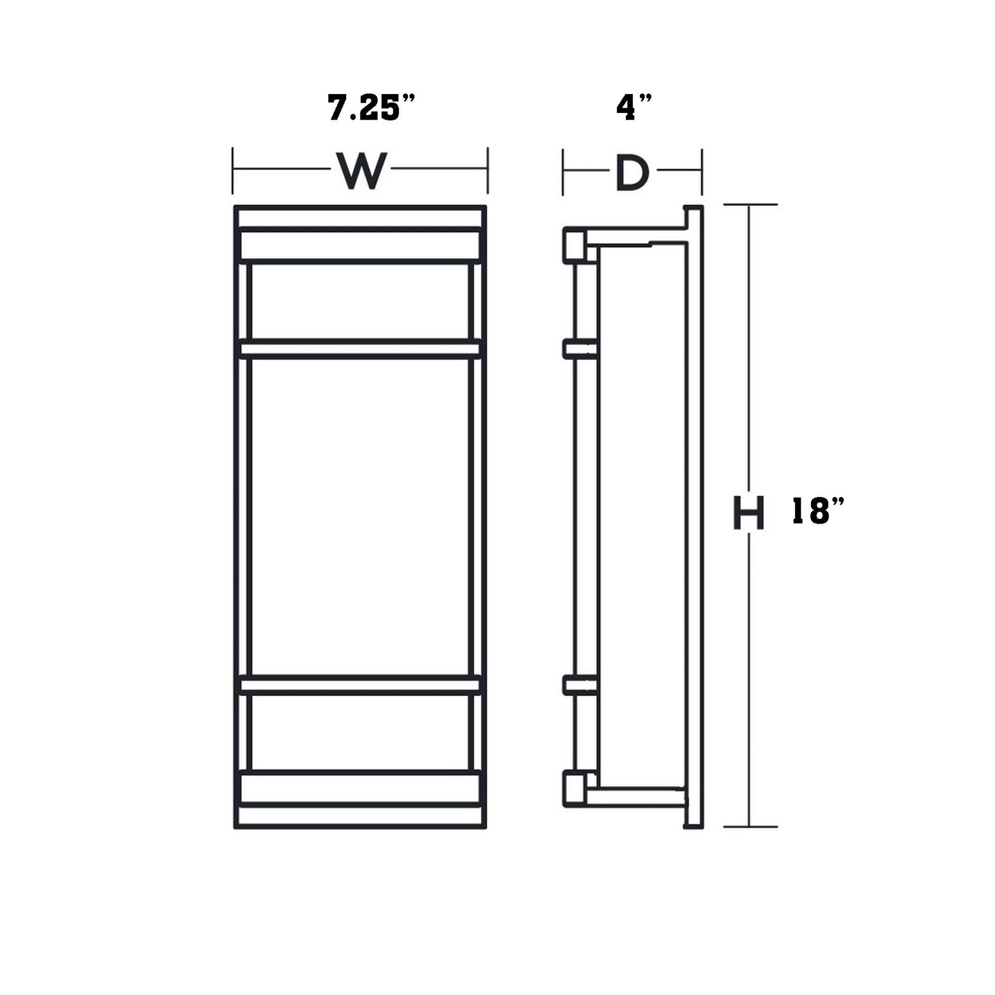 Brio LED Wall Light - line drawing.