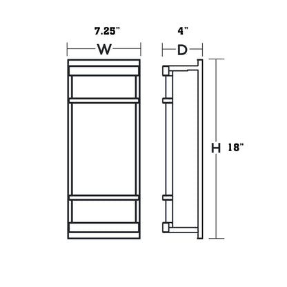 Brio LED Wall Light - line drawing.