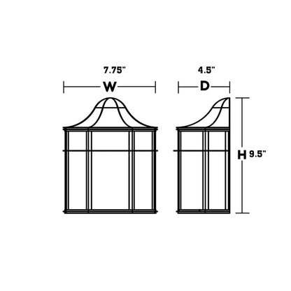 Bristol Outdoor LED Wall Light - line drawing.