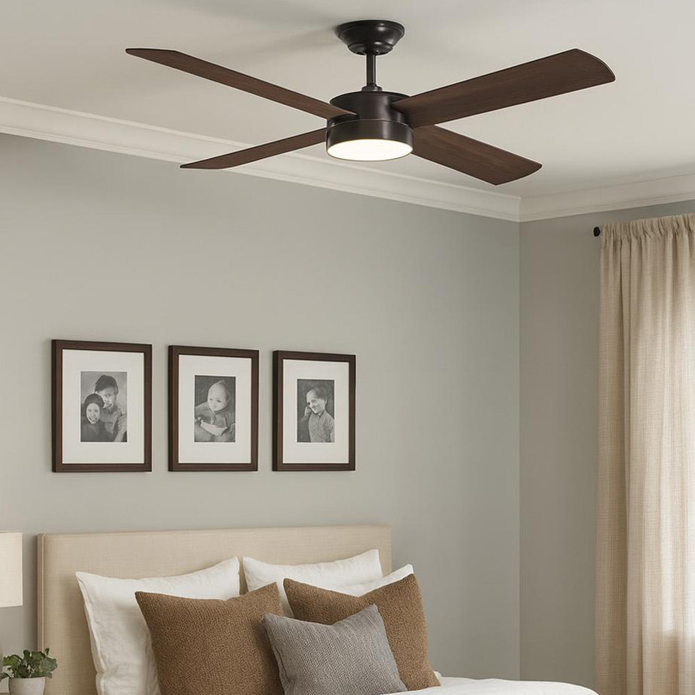 Bryant LED Ceiling Fan in bedroom.