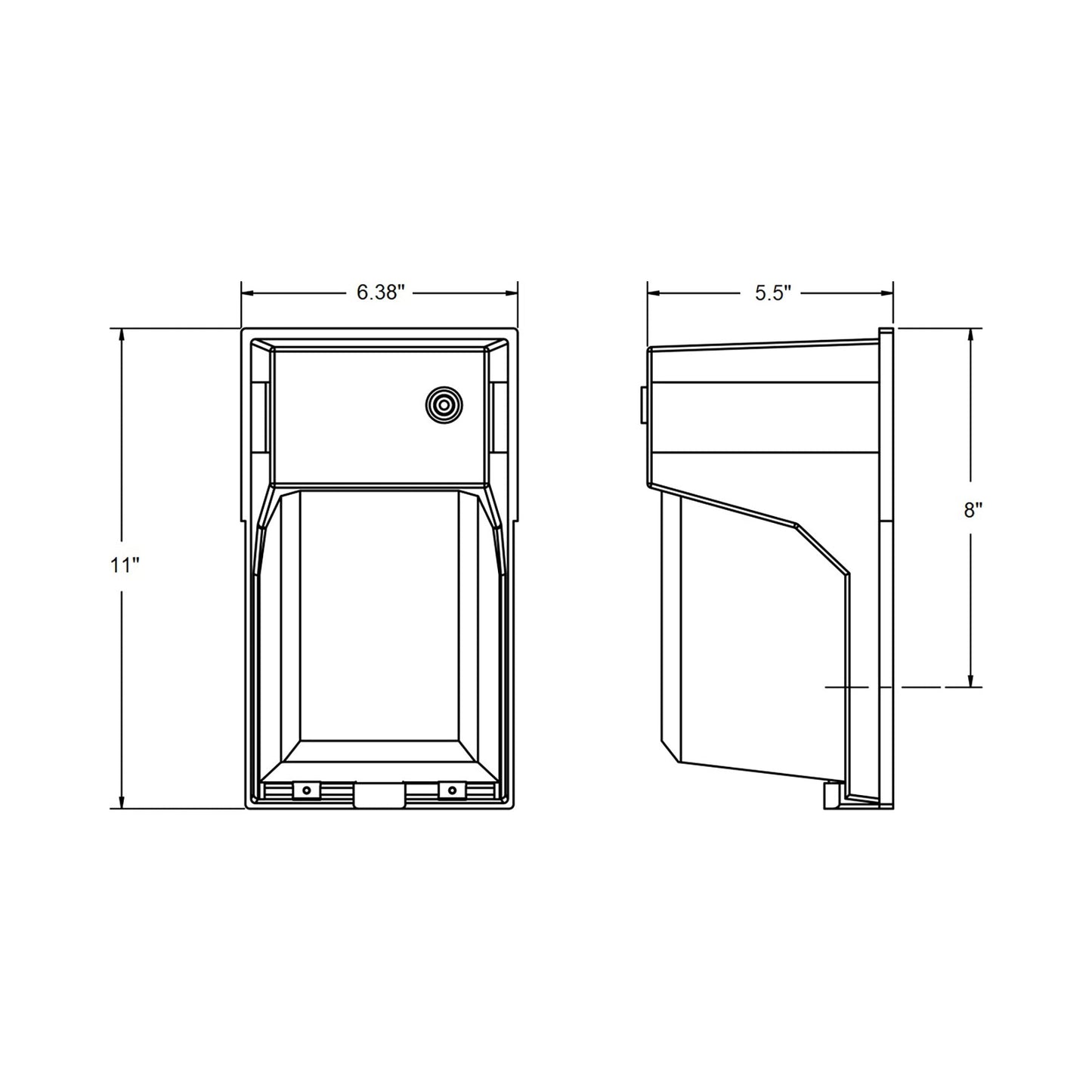 AFX Lighting BWSW2400 Outdoor LED Security Wall Light - line drawing.