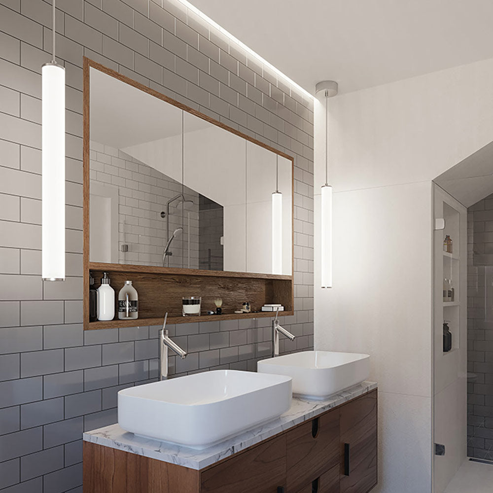 Caden LED Pendant Light in bathroom.