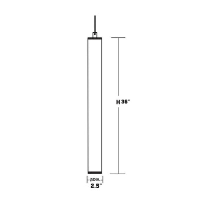 Caden LED Pendant Light - line drawing.