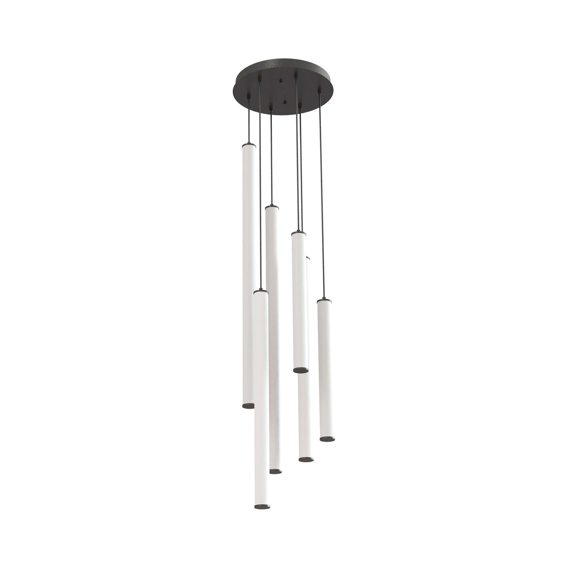 Caden Round LED Pendant Light in Black (18-Inch).