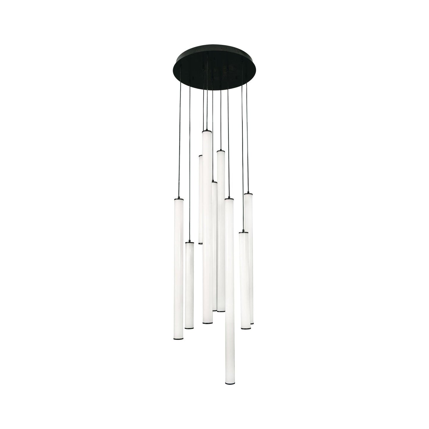 Caden Round LED Pendant Light in Black (24-Inch).