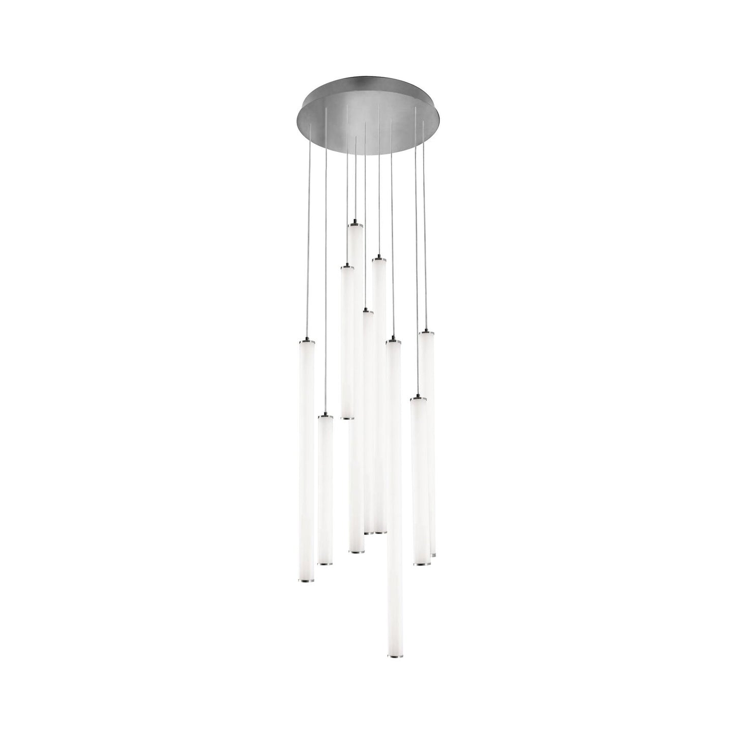 Caden Round LED Pendant Light in Satin Nickel (24-Inch).