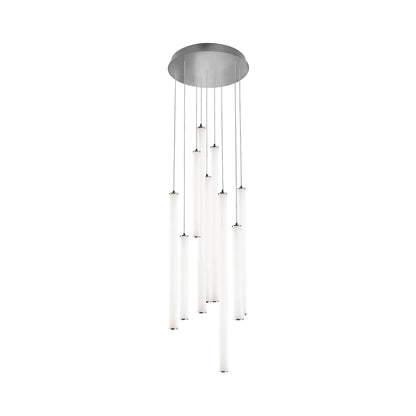 Caden Round LED Pendant Light in Satin Nickel (24-Inch).