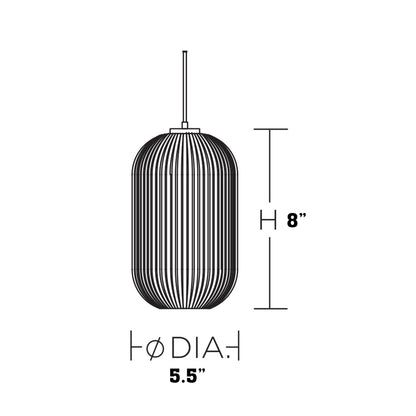 Callie Pendant Light - line drawing.