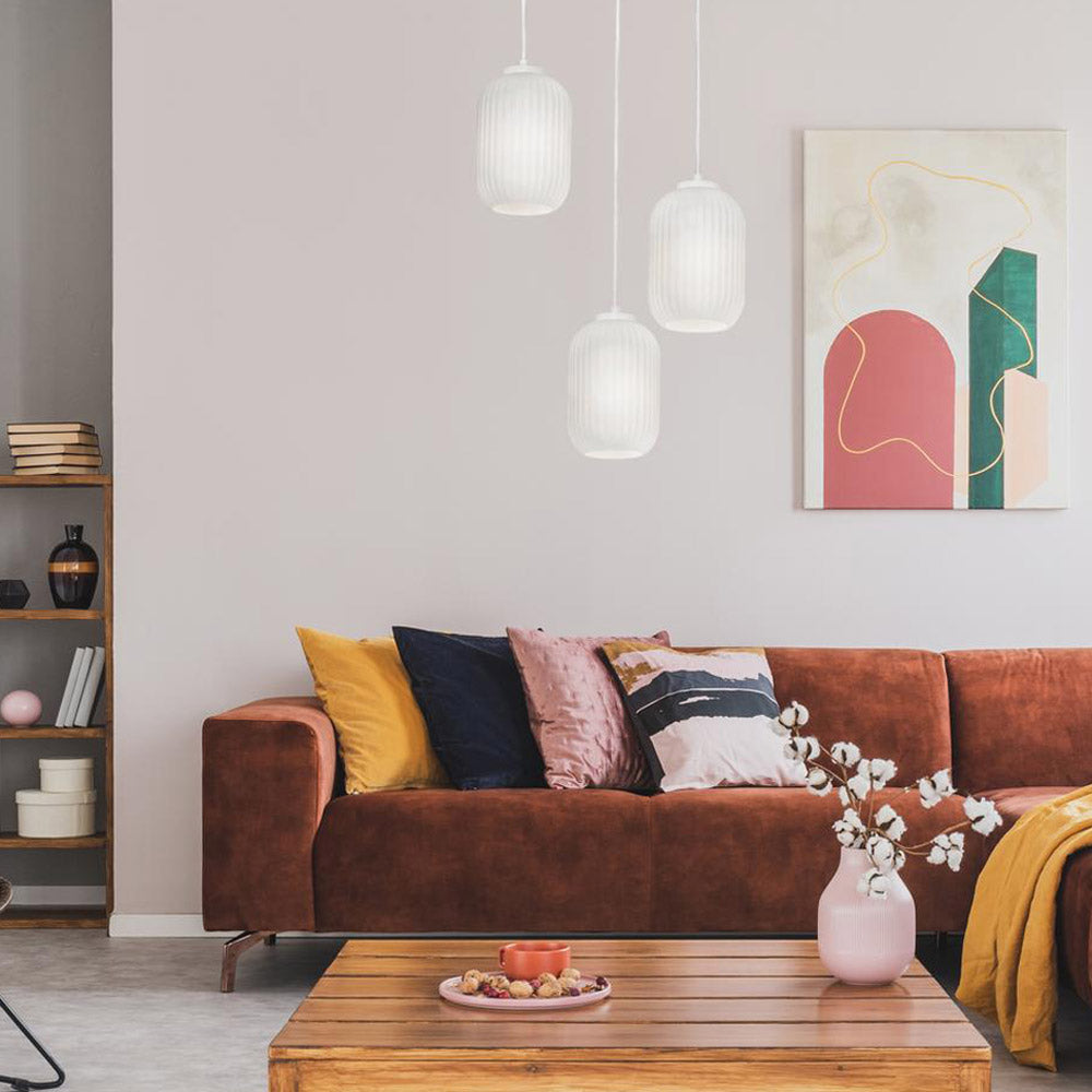 Callie Round Pendant Light in living room.