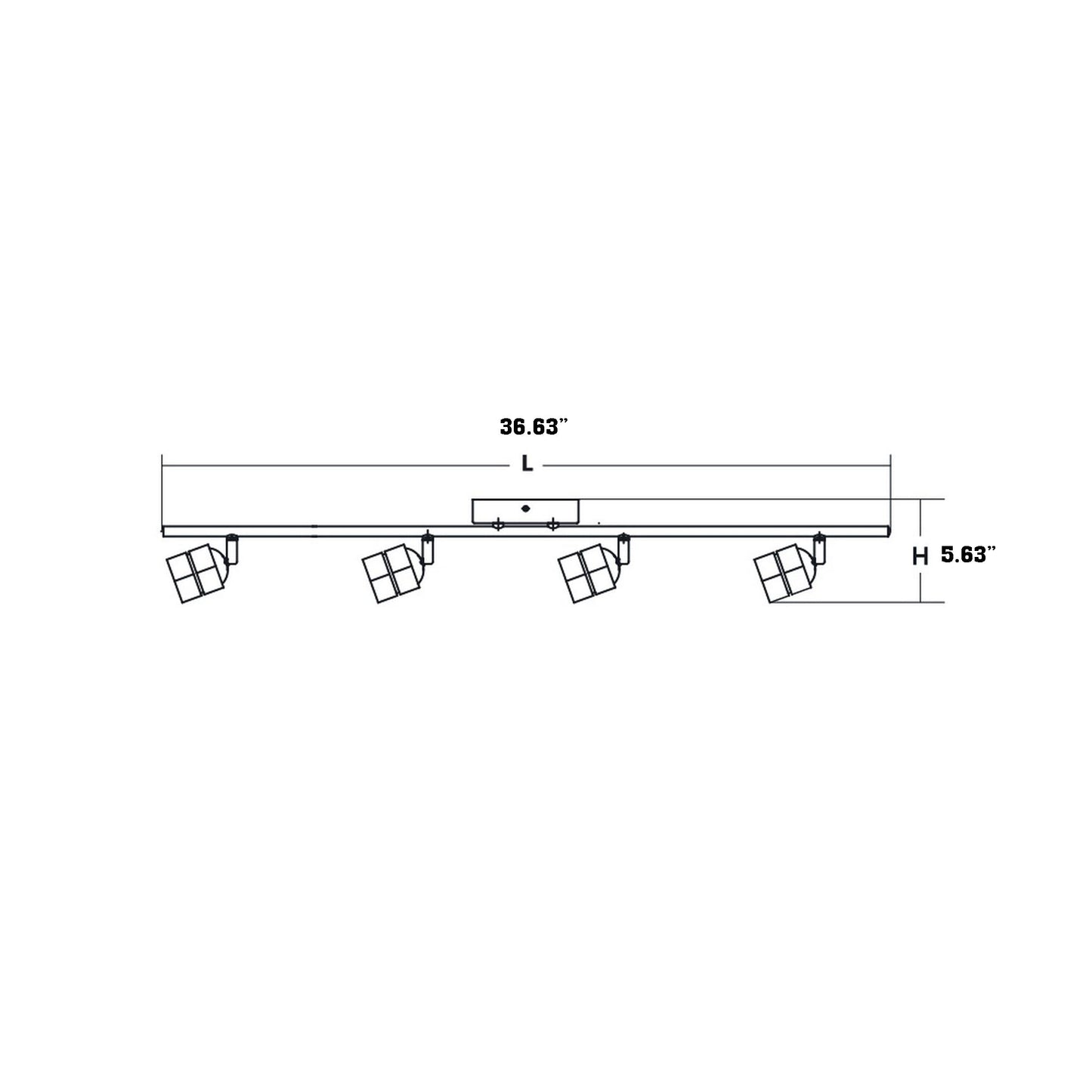 Cantrell LED Track Ceiling / Wall Light - line drawing.