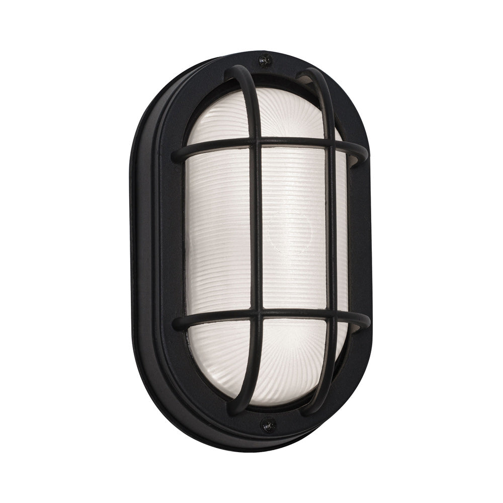 Cape Outdoor LED Wall Light in Black.