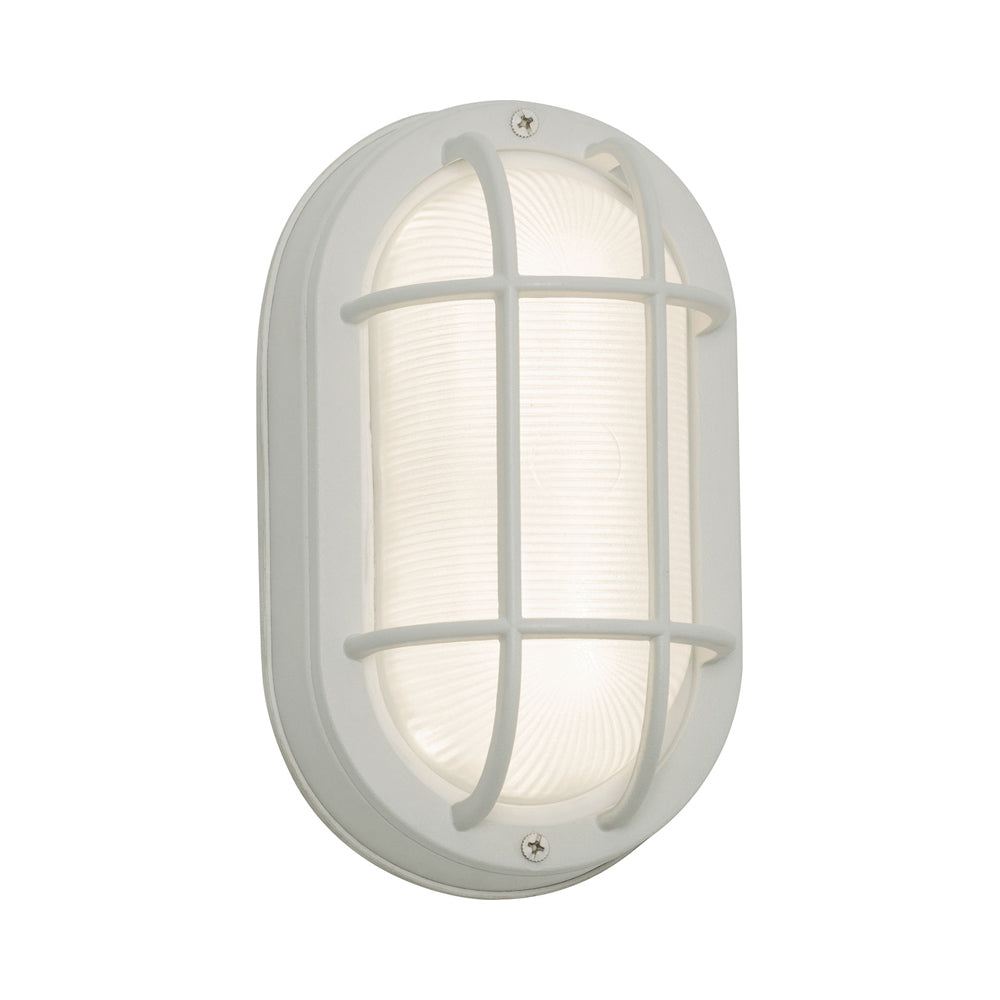 Cape Outdoor LED Wall Light in White.