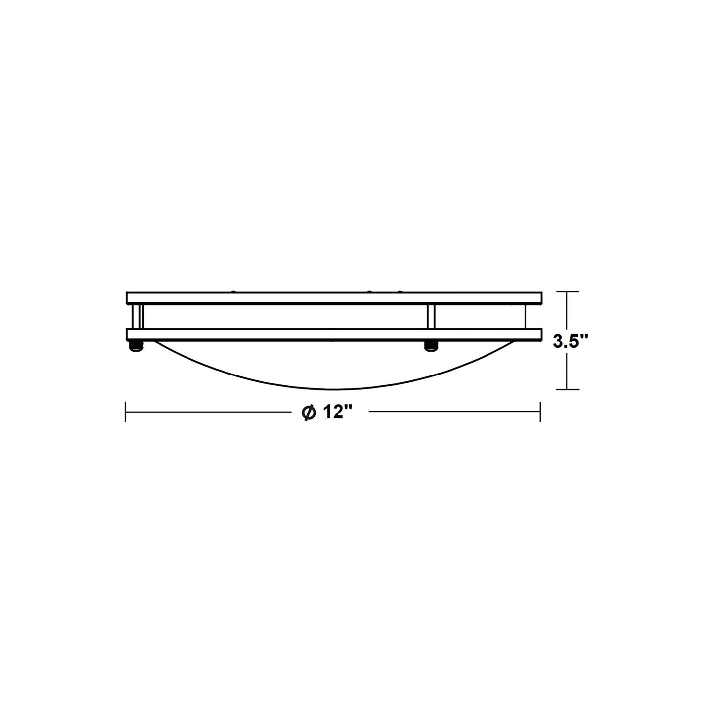 Carlisle LED Flush Mount Ceiling Light - line drawing.