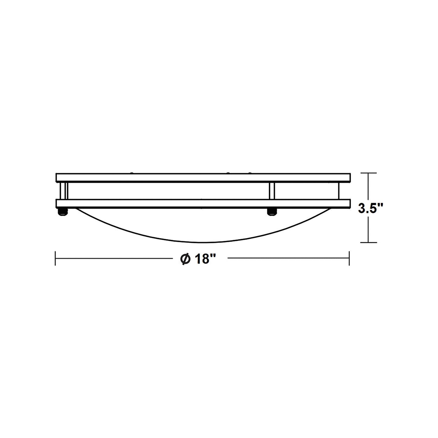 Carlisle LED Flush Mount Ceiling Light - line drawing.
