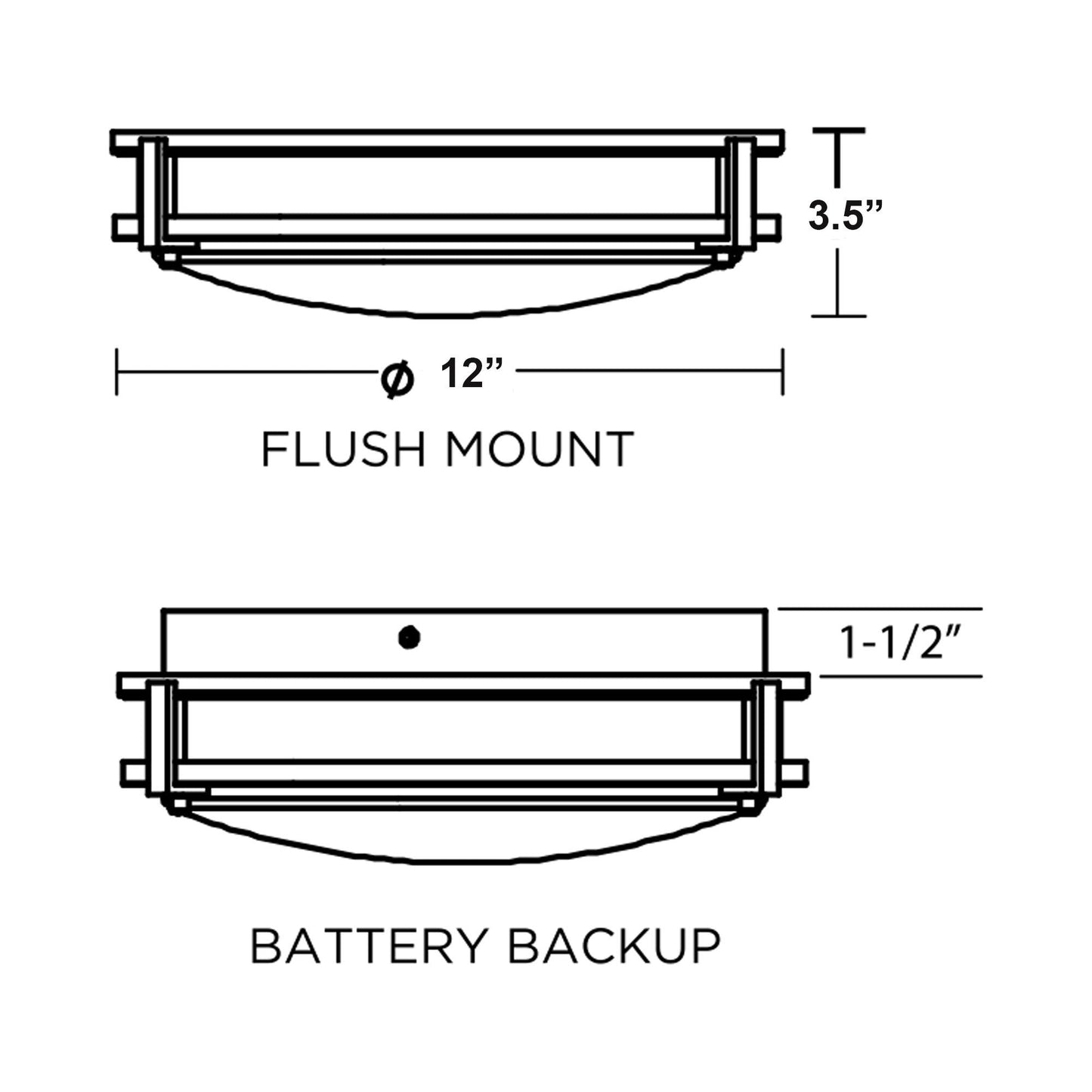 Carlisle Round LED Flush Mount Ceiling Light - line drawing.