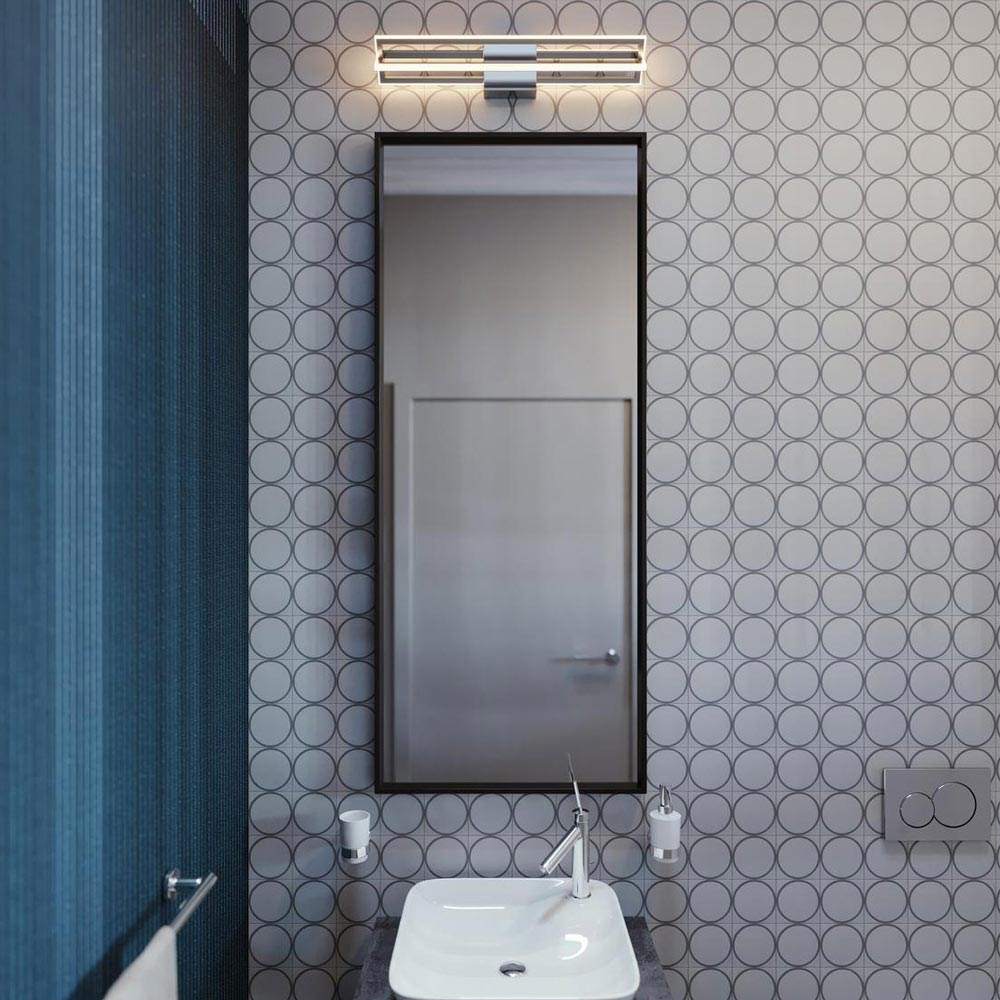 Cass LED Bath Vanity Light in bathroom.