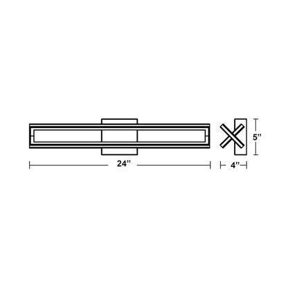 Cass LED Bath Vanity Light - line drawing.