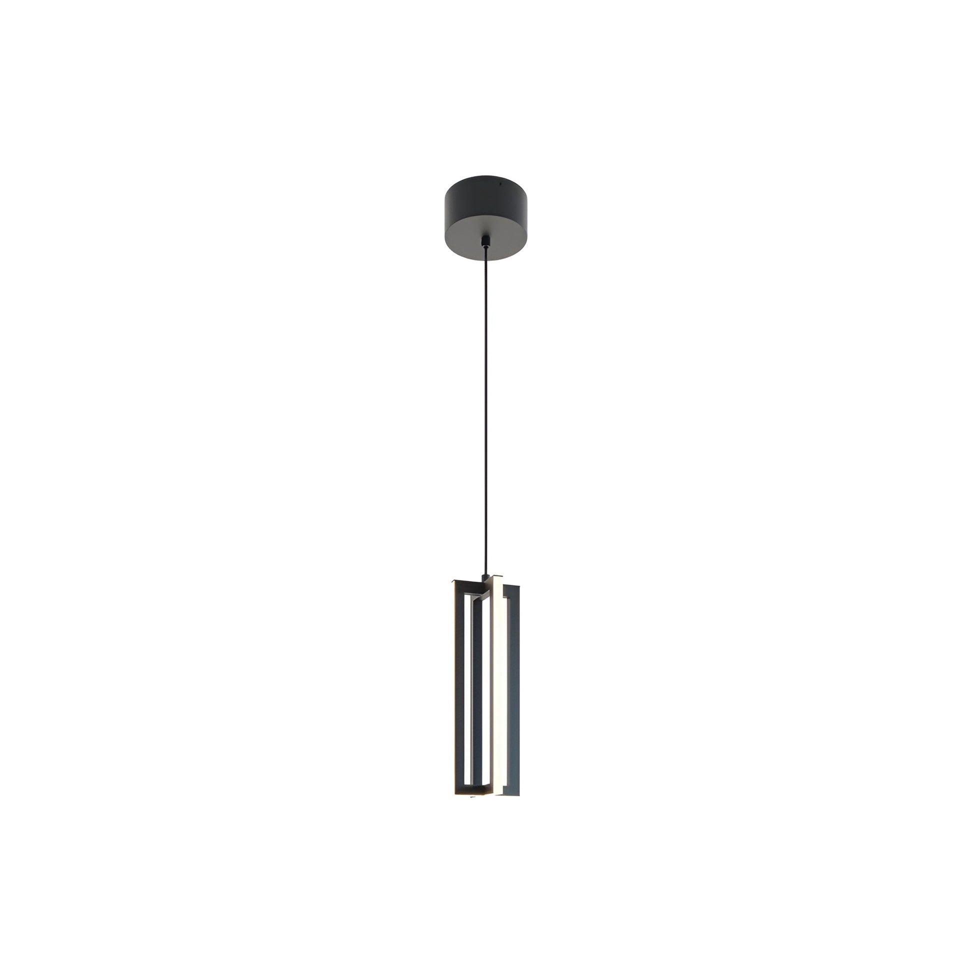 Cass LED Pendant Light in Black (12-Inch).