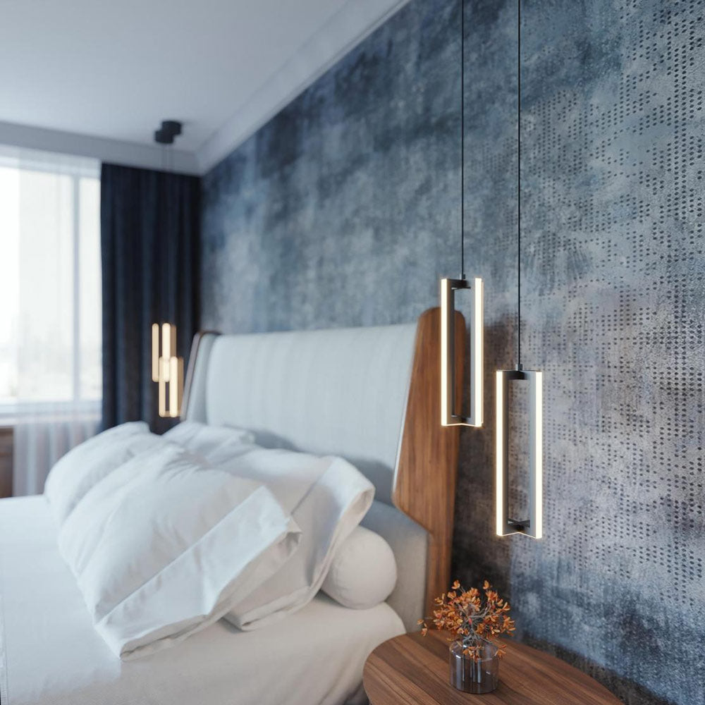 Cass LED Pendant Light in bedroom.