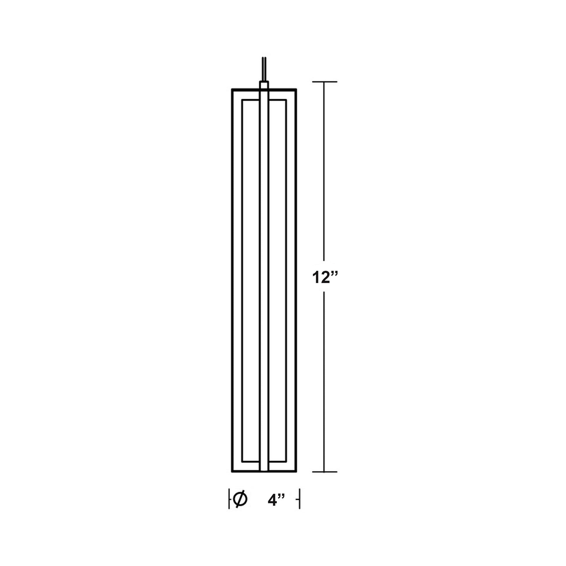 Cass LED Pendant Light - line drawing.