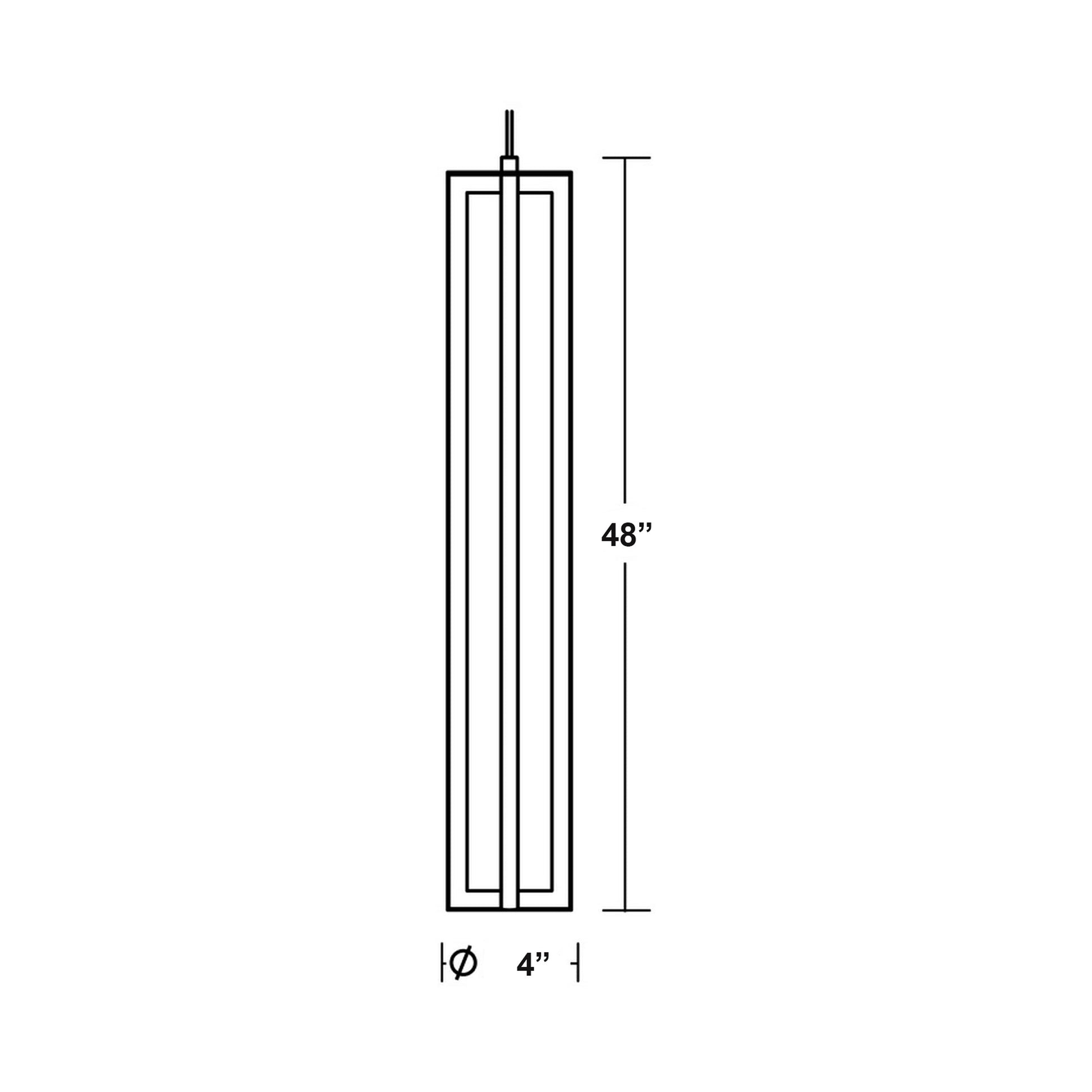 Cass LED Pendant Light - line drawing.