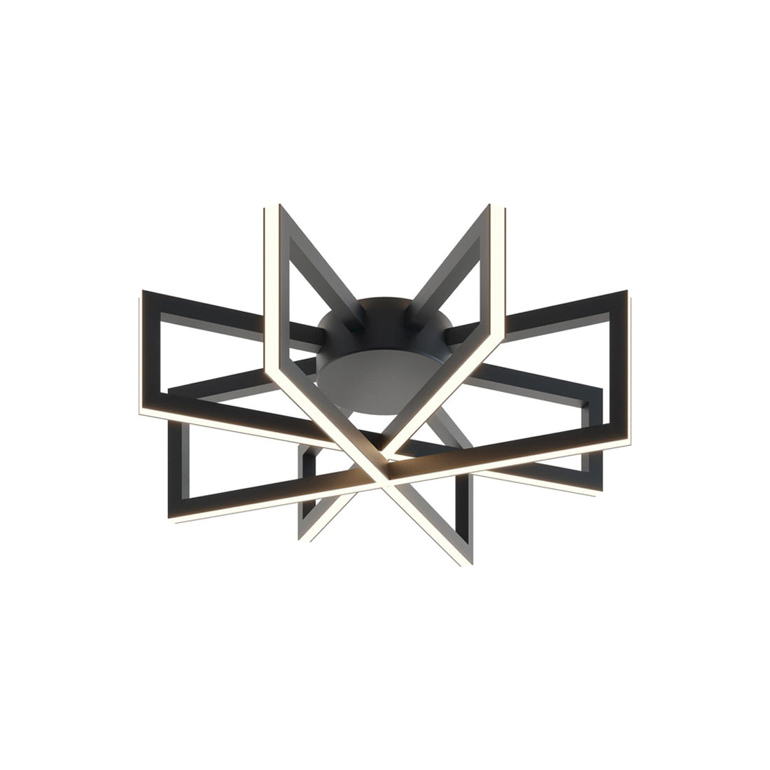 Cass LED Semi Flush Mount Ceiling Light in Black (13-Inch).