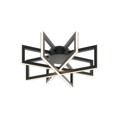 Cass LED Semi Flush Mount Ceiling Light in Black (13-Inch).
