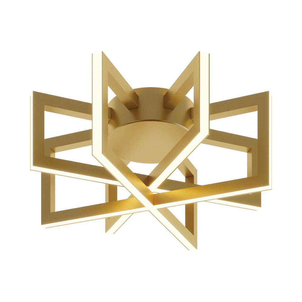 Cass LED Semi Flush Mount Ceiling Light in Gold (17-Inch).