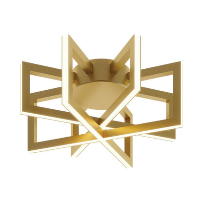 Cass LED Semi Flush Mount Ceiling Light in Gold (17-Inch).