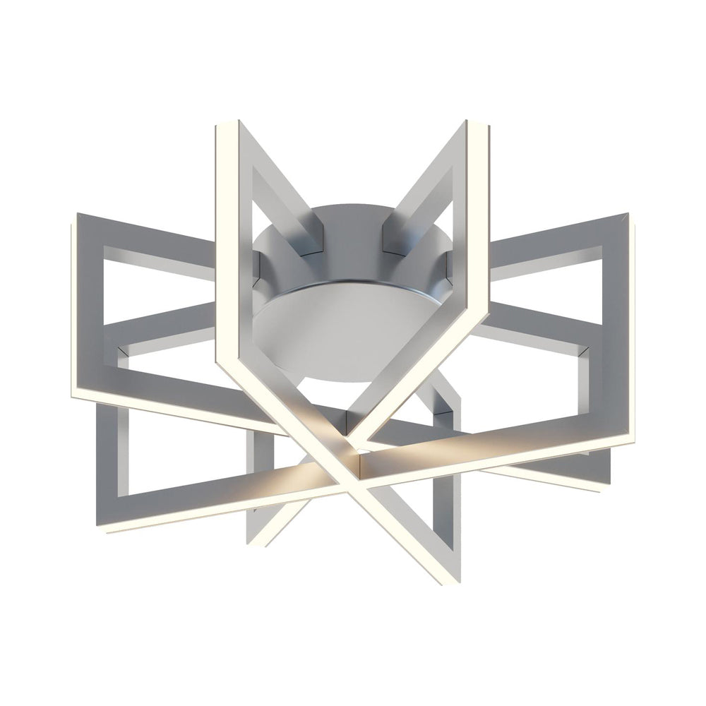 Cass LED Semi Flush Mount Ceiling Light in Satin Nickel (17-Inch).