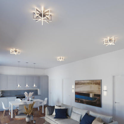 Cass LED Semi Flush Mount Ceiling Light in living room.