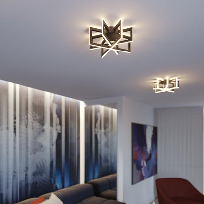 Cass LED Semi Flush Mount Ceiling Light in living room.