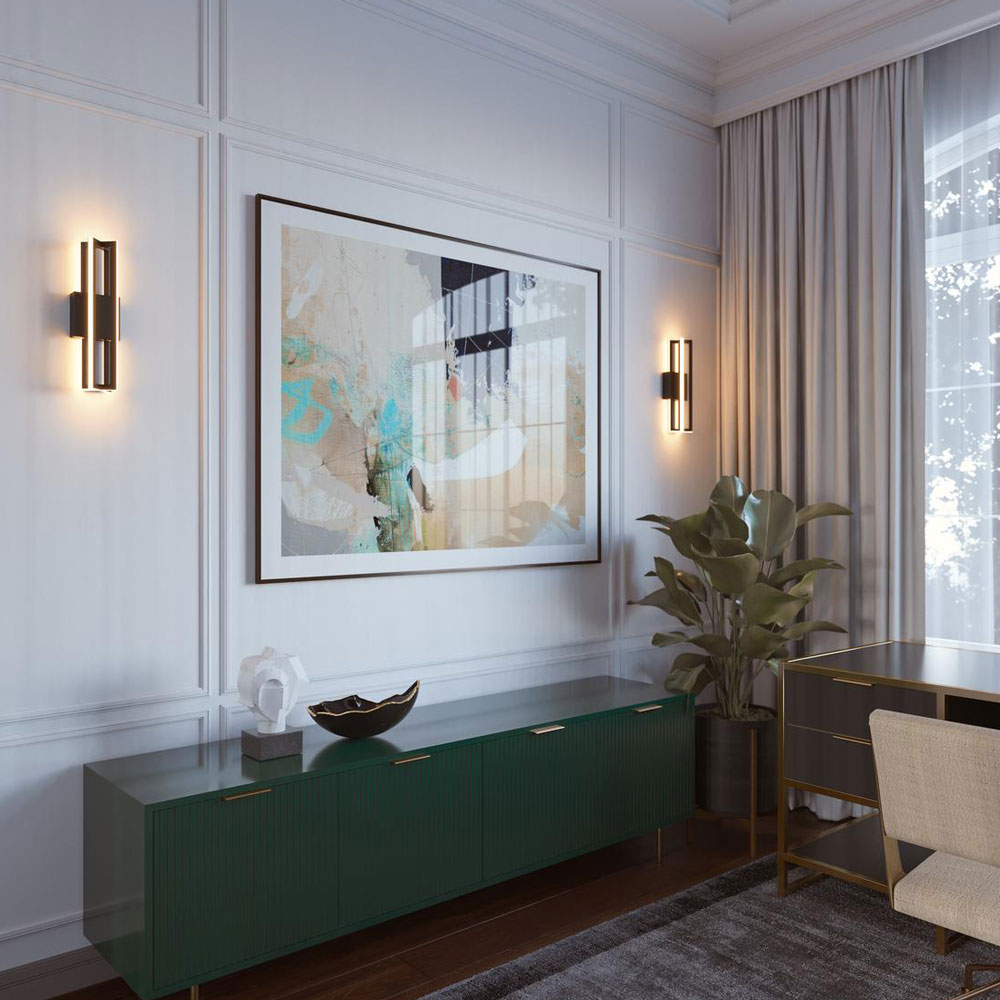 Cass LED Wall Light in living room.