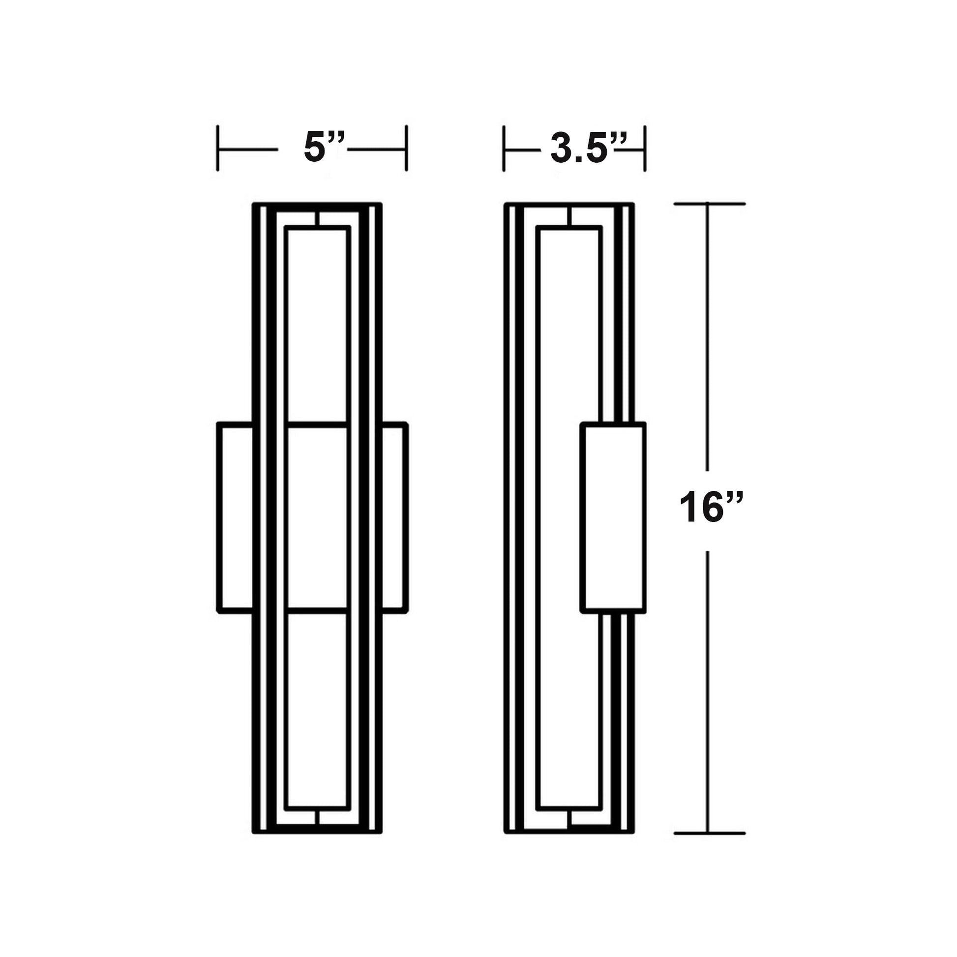 Cass LED Wall Light - line drawing.
